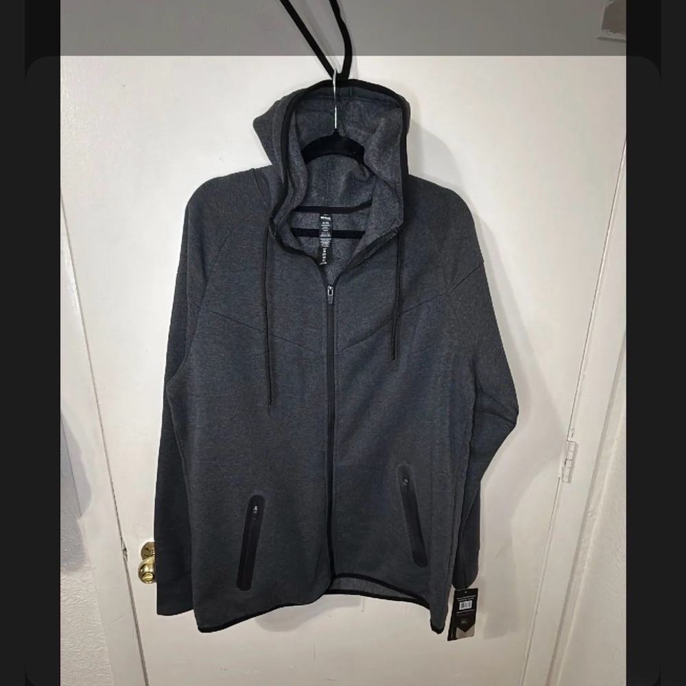 Men's Dark Gray Full-Zip Hoodie Jacket